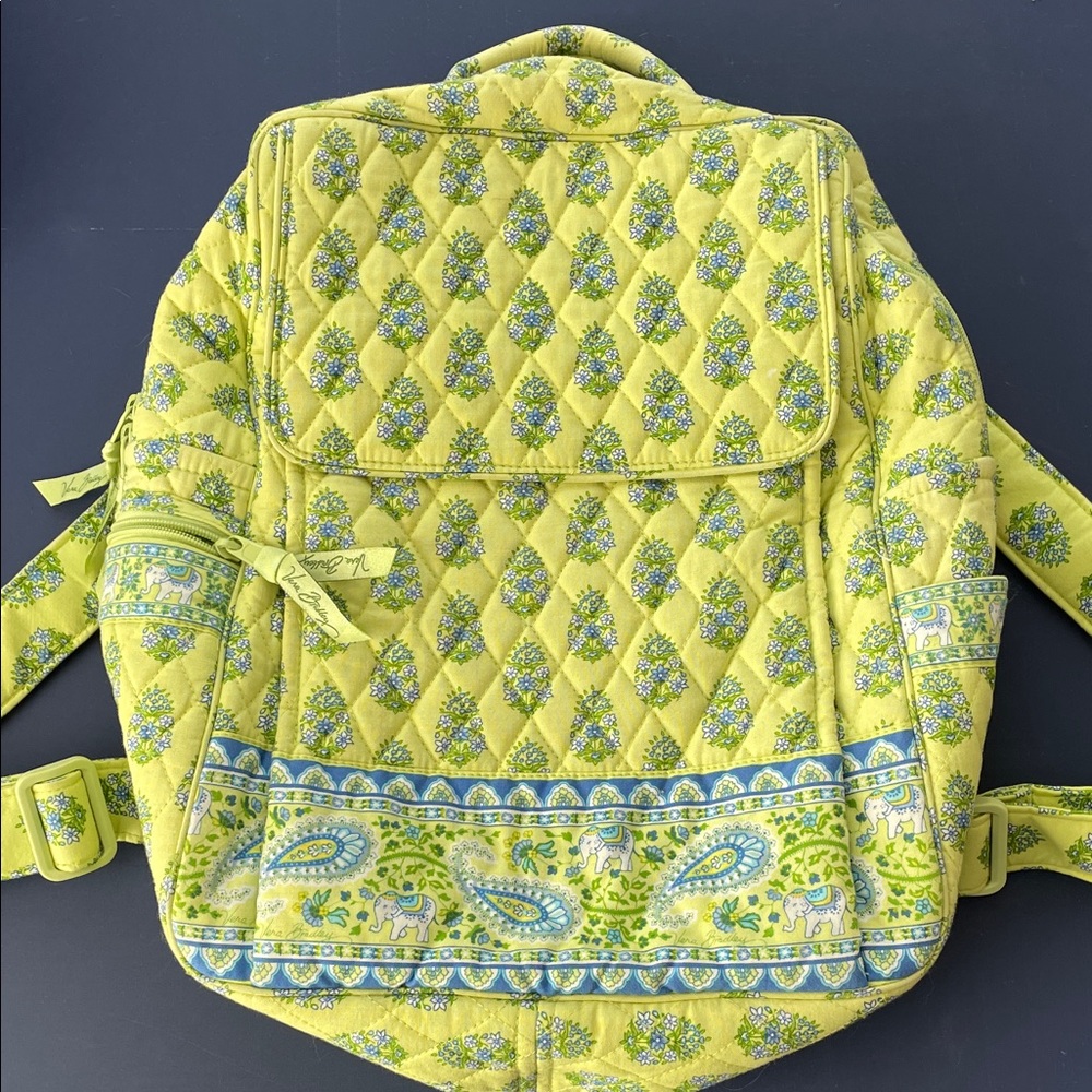 Vera Bradley Citrus Elephant Quilted Backpack